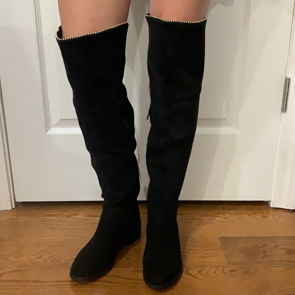 NEW! Black suede over the knee boots